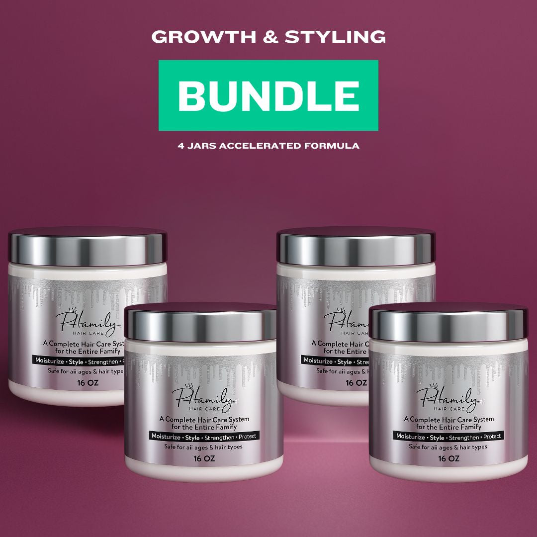 4-Jar New & Improved Accelerated Growth Formula Bundle - PHamily Hair Care 