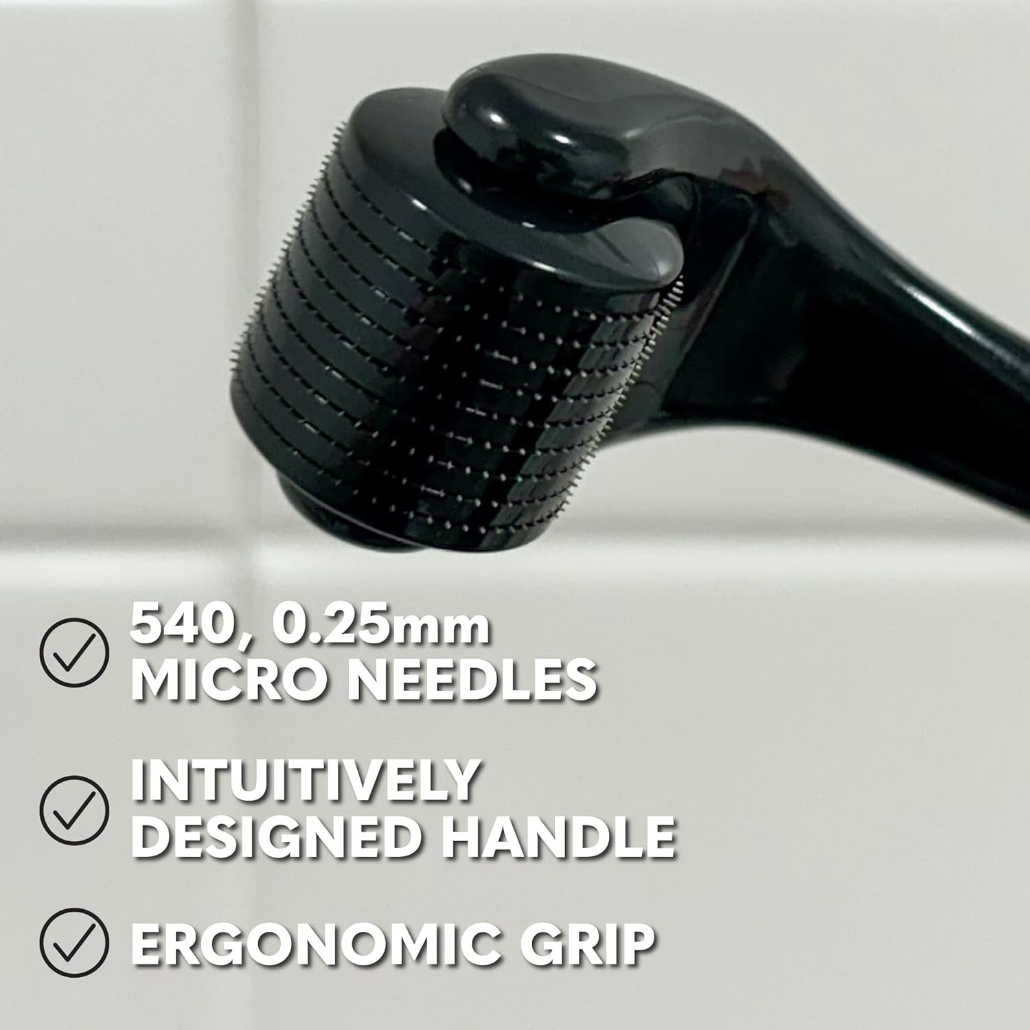 Beard Club Derma Roller for Face, Body and Scalp - Microneedling Roller for Men and Women with 540 Titanium Microneedles - Beard Roller for Hair & Beard - PHamily Hair Care 