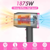 Hair Dryer, 1875 Watts Fast Drying Blow Dryer with Diffuser and Concentrator, Compact Lightweight Hair Dryer for Women and Men - PHamily Hair Care 