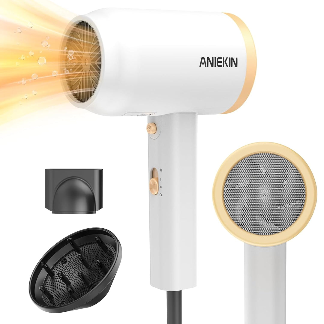 Hair Dryer, 1875 Watts Fast Drying Blow Dryer with Diffuser and Concentrator, Compact Lightweight Hair Dryer for Women and Men - PHamily Hair Care 