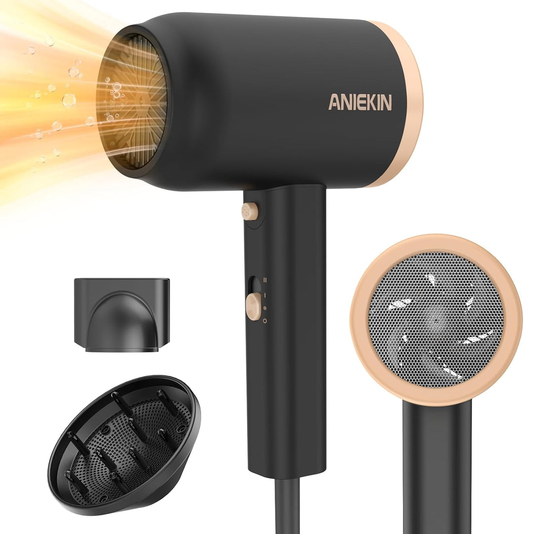 Hair Dryer, 1875 Watts Fast Drying Blow Dryer with Diffuser and Concentrator, Compact Lightweight Hair Dryer for Women and Men - PHamily Hair Care 