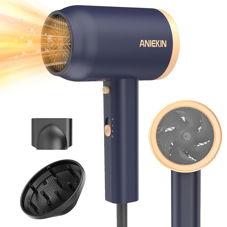 Hair Dryer, 1875 Watts Fast Drying Blow Dryer with Diffuser and Concentrator, Compact Lightweight Hair Dryer for Women and Men - PHamily Hair Care 