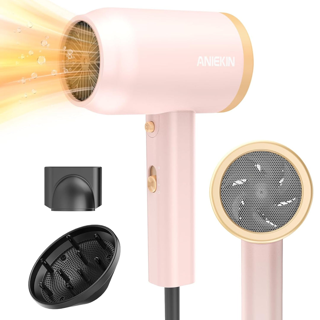 Hair Dryer, 1875 Watts Fast Drying Blow Dryer with Diffuser and Concentrator, Compact Lightweight Hair Dryer for Women and Men - PHamily Hair Care 