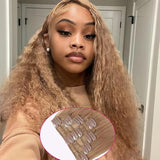 Hair Extension Clip-Ins - Real Human Hair Extensions 120G 8Pcs 18Inch,Soft & Natural Straight Double Weft for Women #P427 Chocolate Brown to Honey Blonde Extensions Real Human Hair Clip Ins