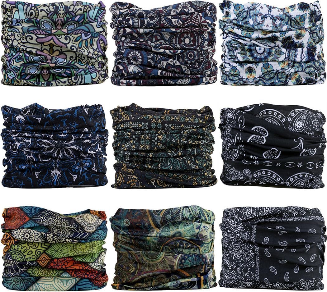Headband Neck Gaiter Head Wrap Headwear Face Mask Magic Scarf Bandana for Men and Women