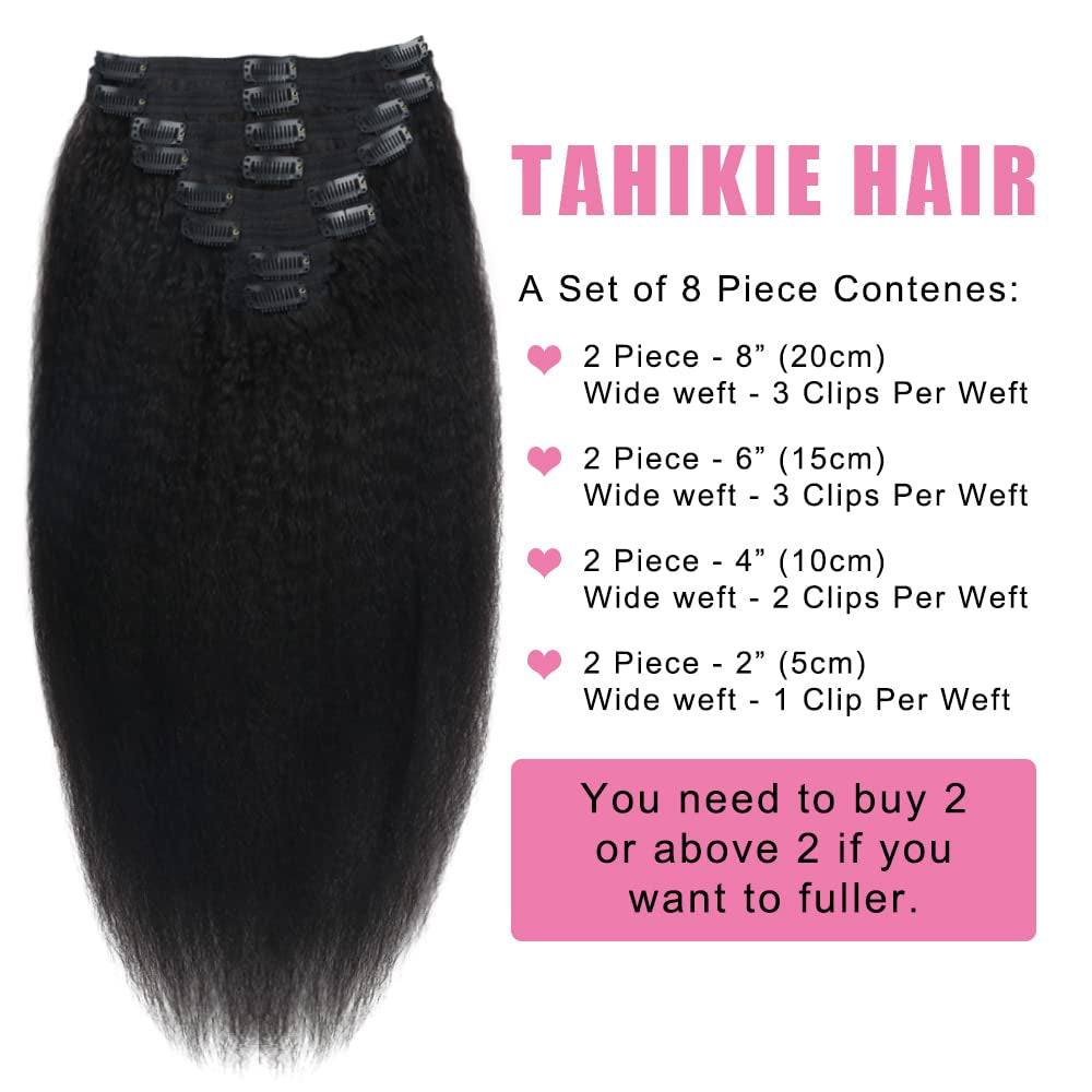 Kinky Straight Human Hair Clip in Extensions 120G 12Inch - 26 Inches - PHamily Hair Care 