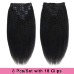 Kinky Straight Human Hair Clip in Extensions 120G 12Inch - 26 Inches - PHamily Hair Care 