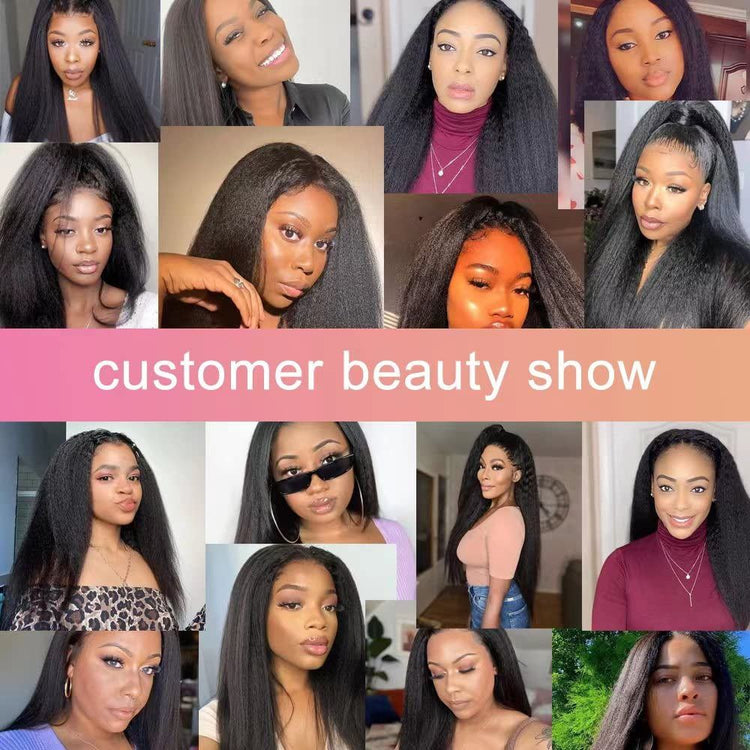 Kinky Straight Human Hair Clip in Extensions 120G 12Inch - 26 Inches - PHamily Hair Care 