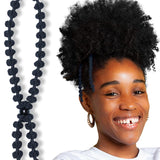 Large Hair Band for Thick, Curly, Natural Hair - Cushioned No Damage Hair Ties Ideal for Braids, Pineapple Hair - Afro Puff Ponytail Holder - Adjustable, Extra Stretchy (Black 2Pk)