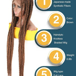 Full Lace Frontal Knotless Box Braid Wig- Glueless Synthetic Cornrow Braided Lace Front Wigs with Baby Hair 
