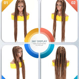 Full Lace Frontal Knotless Box Braid Wig- Glueless Synthetic Cornrow Braided Lace Front Wigs with Baby Hair 