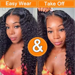 Wear and Go Glueless Wigs Human Hair Pre Plucked Pre Cut Deep Wave Lace Front Wigs 